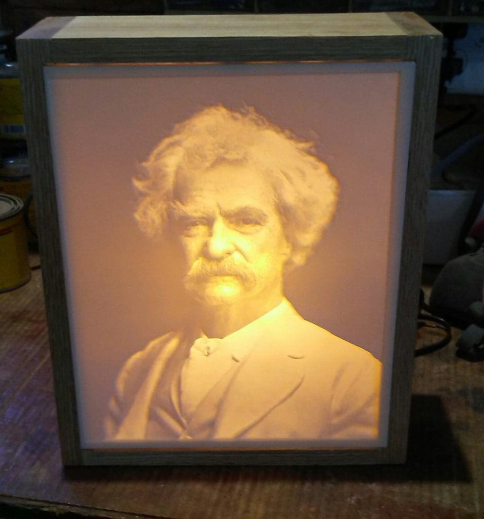 Carved Mark Twain Lithopane